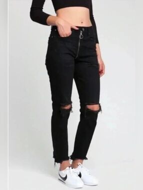 Pistola Distressed Nico Into The Void Black Zip Jeans